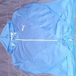Puma Keeps You Dry Zip Up XL Blue and White Hoodie